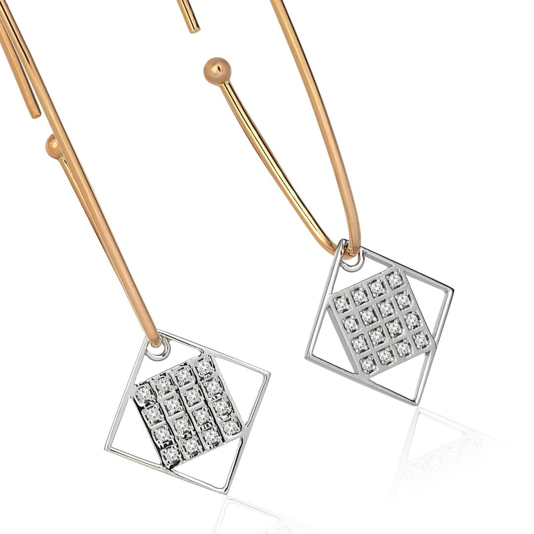 Mini Square in Square Earrings